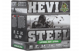 HEVI-Shot HS62024 HEVI-Steel Waterfowl 20Gauge 3" 1oz 2/4Shot 25 Per Box