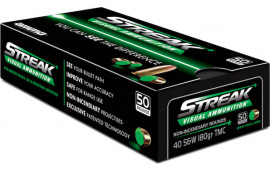 Ammo Inc 40180TMCSTRKGRN50 Streak Visual (GREEN) 40 S&W 180 GR Total Metal Case 50 Per Box