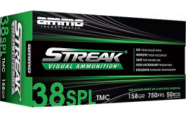 Ammo Inc 38158TMCSTRKGRN50 Streak Visual (GREEN) 38Special 158 GR Total Metal Case 50 Per Box