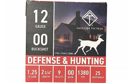 ATI ATIACL12B00C 12Gauge 2.75" 1 1/4oz 00Buck Shot 25 Per Box