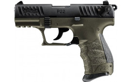 Walther .22L.R Semi-Auto Pistol 10 Round  P22Q -  O.D. Green and Black - Model # 5120715 