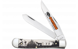 Case 81224 Trapper Sportsman Folding Clip Point/Spey Plain Mirror Polished Tru-Sharp SS Blade/Bird Dog Hunter Embellished Natural Bone Handle