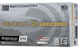 Federal P7BCTA1 BackCountry 7mm 155 GR 20 Per Box