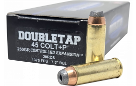 DoubleTap Ammunition 45P250CE20 45Colt 250 GR Semi Jacketed Hollow Point 20 Per Box