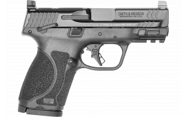 Smith & Wesson 13570 M&P M2.0 Compact 15+1, 3.60" Black Armornite Stainless Steel Barrel & Optic Cut/Serrated Stainless Steel Slide, Matte Black Polymer Frame w/Picatinny Rail