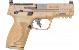 Smith & Wesson 13573 M&P M2.0 Compact 15+1 4" Stainless Steel Barrel & Optic Cut/Serrated Stainless Steel Slide, Flat Dark Earth Polymer Frame w/Picatinny Rail