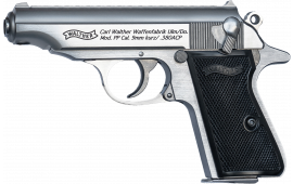 Walther 4796027 PP Stainless 7rd Black Synthetic Grips