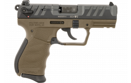 Walther Arms 5050515 PD380 Carry Frame 9+1 3.70" Black Steel Barrel, Black Cerakote Serrated Steel Slide, Military Green Textured Polymer Grip