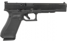 Glock PA163S101MOS G17L Gen 5 MOS Full Size Frame 10+1 6.02" Black Long Barrel, Black Cerakote MOS Cut/Serrated Steel Slide, Black Polymer Frame w/Picatinny Rail, Black Textured Grip