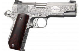 Ed Brown KCSSSIG Kobra Carry Signature Edition 7+1 4.25" Stainless Recessed Crown Barrel, Engraved Serrated Stainless Steel Slide & Frame w/Beavertail, Cocobolo Grip