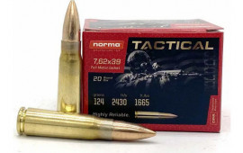 Norma Ammunition 295540020 Range & Training 7.62x39mm 124 GR 20 Per Box