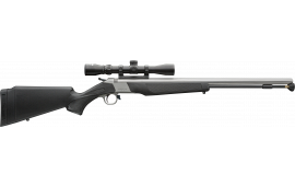 CVA PR2117SSCP Wolf w/Optic 24" Stainless Steel Barrel & Drilled & Tapped Stainless Steel Receiver, Fixed Black Synthetic Stock, KonusShot 3-9x32mm