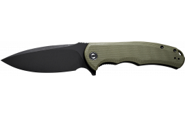 Civivi Knives C803F Praxis 3.75" Folding Plain Black Stonewashed 9Cr18MoV SS Blade, OD Green Textured G10 Handle