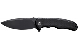 Civivi Knives C803G Praxis 3.75" Folding Plain Black Stonewashed 9Cr18MoV SS Blade, Black Textured Micarta Handle