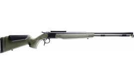 CVA PR2048NM Optima 26" Black Nitride Fluted Barrel, 0 MOA Picatinny Rail, Black Steel Receiver, Fixed OD Green Synthetic Stock