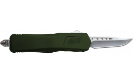 Great Lakes Firearms GLKMDSMTODG Glfa Medium 3.50" OTF Plain Steel Blade, OD Green Cerakote Aluminum Handle