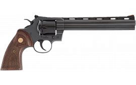 Colt PYTHONBP8WTS Python #6 Shot 8" Blued Carbon Steel Vent Rib Barrel, Cylinder & Frame, Wood Grip, Exposed Hammer Revolver