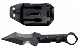 Civivi Knives C20037B-1 Orthrus 3.76" Fixed Karambit/Straight Black Stonewashed Nitro-V Steel Blade, 4.30" Black w/Finger Ring G10 Handle