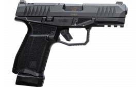 Arex 815537024074 Delta M Gen2 Compact Frame 15+1 4" Black Steel Barrel, Black Nitride Steel Optic Cut/Serrated Slide, Black Polymer Frame w/Picatinny Rail, Black Stippled Grip, Ambidextrous