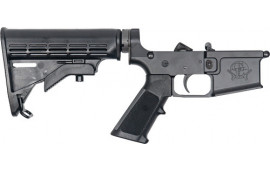 Great Lakes Firearms GL15 Lower Group AR-15 Receiver 5.56 NATO Adjustable Stock Black Billet Lower