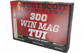 Fort Scott Munitions Tumble Upon Impact 300 Winchester Magnum 175gr Solid Copper Spun 20 Rounds