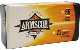Armscor 50415 Rimfire 22 Short 29 gr Solid Point - 50rd Box