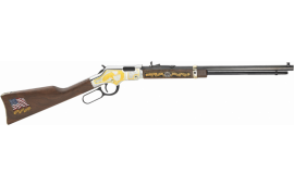 Henry H004MS2 Golden Boy Military Service Tribute 2 Lever 22 Long Rifle 20" 16 LR/21 Short Walnut Stock Blued Barrel/Nickel Receiver
