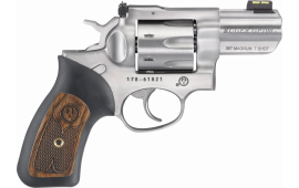 Ruger 1774 GP100 357 2.5 FO 7rd SS Black Rbr/wd Revolver