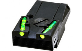 HiViz GLAD211 Target Rear Sight Interchangeable Green, Red, Black Fiber Optic LitePipes Black Frame for Most Glock (Except 42,43,MOS)