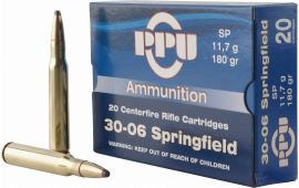 PPU PP30063 Standard Rifle 30-06 180 GR Soft Point - 20rd Box
