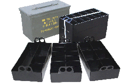 MTM ACO Ammo Can Organizer 3 Plastic Trays Black