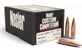 Nosler 26725 Custom Competition Hollow Point 6.5mm .264 140 GR 100 Per Box