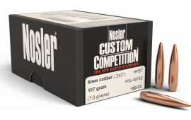 Nosler 49742 Custom Competition Hollow Point 6mm .243 107 GR 100 Per Box