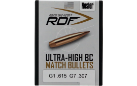 Nosler 53505 RDF Match 6.5mm .264 130 GR Hollow Point Boat Tail 100 Box