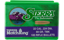 Sierra 7169 Tipped MatchKing 22 Caliber .224 69 GR TMK 100 Box