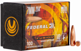 Federal FB284F1 Fusion Component  7mm .284 140 gr Fusion Soft Point 100 Per Box