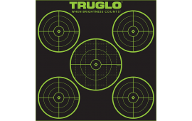 TruGlo TG11A12 Tru-See  Self-Adhesive Heavy Paper Universal Black/Green 5-Bullseye Includes Pasters 12 PK