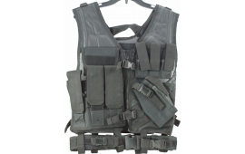 NCStar CTV2916B Tactical Vest Black M-XL Tough PVC/Mesh Webbing