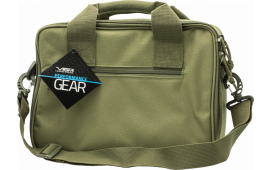 NcStar CPDX2971G VISM Double Pistol Range Bag with Mag Pouches, Loop Fasteners, Zippers, Padding & Green Finish