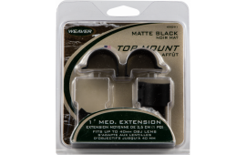 Weaver Mounts 49091 Top Mount Scope Ring Set QD Extended For Rifle Medium 1" Tube Matte Black Aluminum