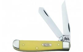 Case 00029 Mini Trapper Folder Chrome Vanadium Clip/Spey Blade Yellow Synthetic Hndl
