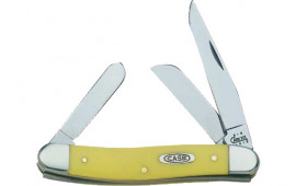 Case 00035 Stockman Med Folder Chrome Vanadium Clip/Spey/Sheepfoot Yellow Hndl
