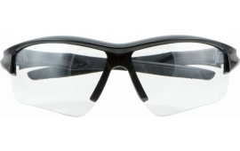Howard Leight R02214 Uvex Acadia 99.9% UV Rated Anti-Fog Clear Lens with Black Wraparound Frame & Soft Rubber Nose Piece for Adults