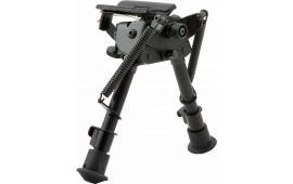 Harris Bipods BRMS Swivel BR Swivel Stud, 6-9", Black Steel/Aluminum, Notched Legs, Rubber Feet
