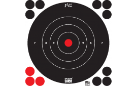 Pro-Shot 8BWHTE6PK SplatterShot  Black/White Self-Adhesive Paper Impact Enhancement 8" Bullseye 6 Per Pack Includes Pasters
