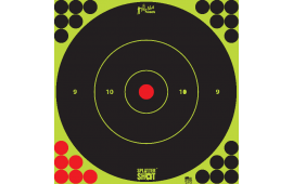 Pro-Shot 12BGREEN5PK SplatterShot  Black/Green Black/Red Hanging Paper Impact Enhancement 12" Bullseye 5 Pack Includes Pasters