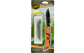 Outdoor Edge RLB30C Razor-Lite Folder 3.5" 420J2 Stainless Drop Point Tanto Polymer Black, Orange Inserts