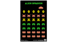Action Target GSALIENIN100 Entertainment Black Light Aliens Paper Hanging 23" x 35" Multi-Color 100 Per Box