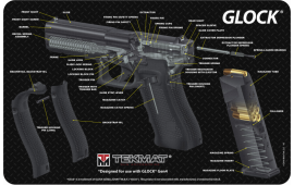 Tekmat R17GLOCKCA Glock 3D Cutaway Cleaning Mat Glock Parts Diagram 17" x 11" Black/White - Designed For Use With Glock Gen 4 Pistols