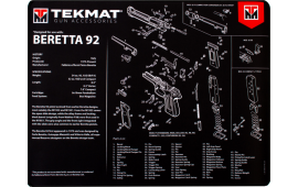 Tekmat R20BER92 Beretta 92 Ultra Premium Cleaning Mat Beretta 92 Parts Diagram 20" x 15" Black/White
